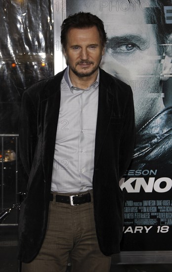 Liam Neeson at the Los Angeles premiere of 'Unknown' held at the Mann Village Theatre in Westwood on February 16, 2011., Westwood