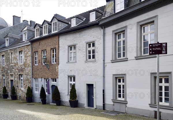 Historical Buildings at the Cathedral on the Old Town of Aachen, North Rhine, Westphalia, Germany, Europe