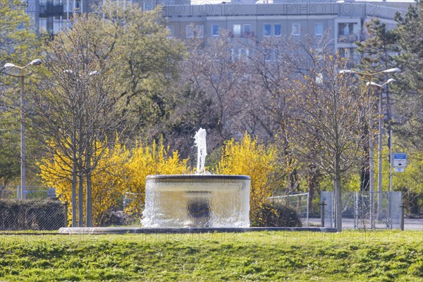 Bürgerwiese and Blüherpark, the courtyard fountain was rebuilt in 2008 according to historical photos