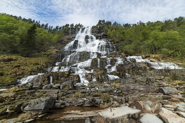 Tvinnefossen waterfall, Voss, Hordaland, Western Norway, Norway, Europe