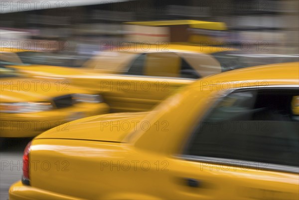 Yellow caps, taxi, car, yellow, mobile, mobility, speed, Manhattan New York city, USA, North America