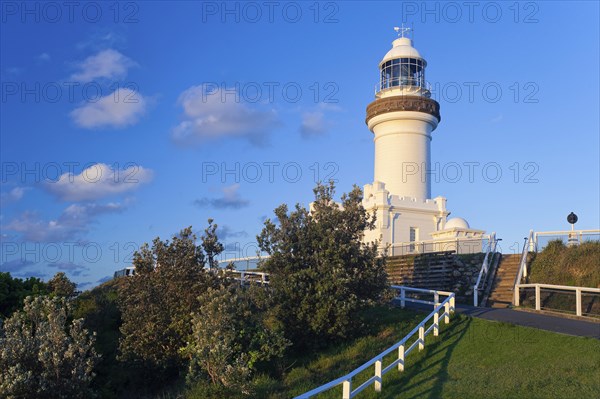 Lighthouse, architecture, design, building, blue sky, seafaring on the coast of Byron bay, Queensland, Australia, Oceania