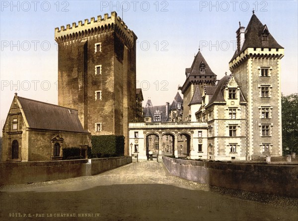 The Castle of Henry IV, Pau, Pyrenees, France, ca 1890, Historical, digitally restored reproduction from a 19th century original, Record date not stated, Europe