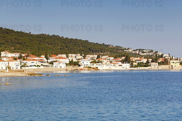 Traditional houses in the town of Spetses island, Greece, Europe