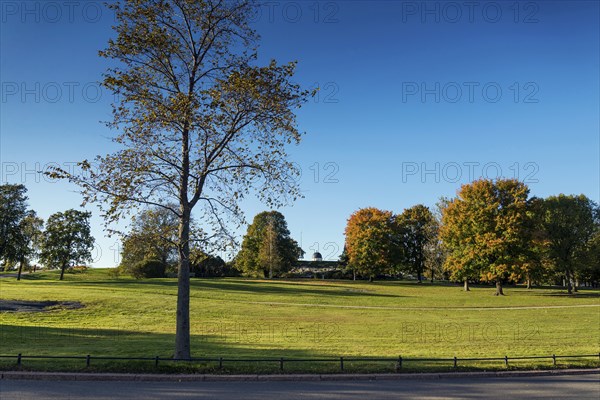Kaivopuisto city urban park in helsinki finland on sunny day