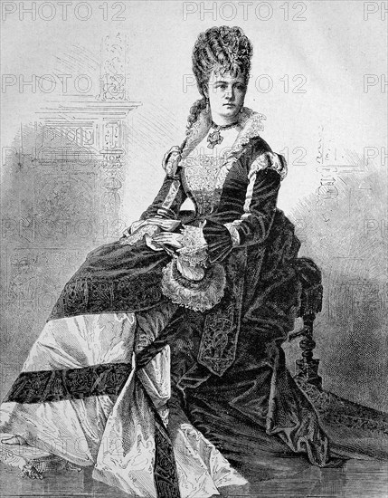 Pauline Ulrich, 1835, 1916, a German court actress at the Dresden Court Theatre, Historical, digitally restored reproduction from a 19th century original, Record date not stated