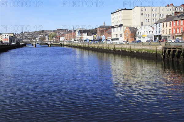 Colourful buildings on Patricks Quay, River Lee, City of Cork, County Cork, Ireland, Irish Republic, Europe