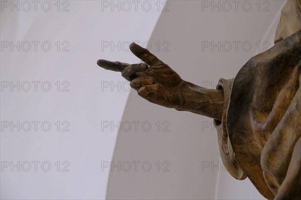 Hands of statues, Church of St Moritz, Augsburg, Swabia, Bavaria, Germany, Europe