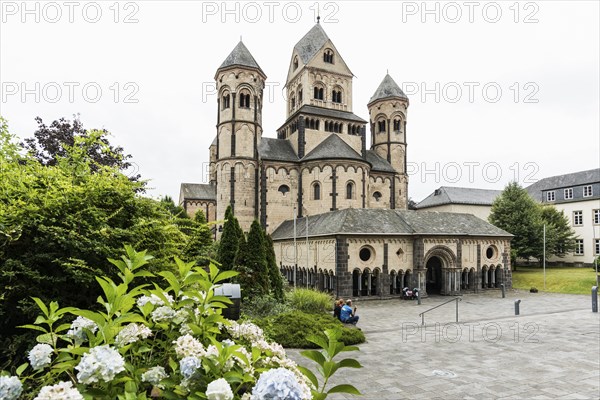 Romanesque monastery church, Benedictine Abbey Maria Laach, Eifel, Rhineland-Palatinate, Germany, Europe
