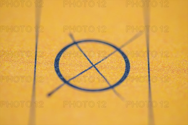 Ballot paper, ballot paper, ballot cross, circle, cross, ticked