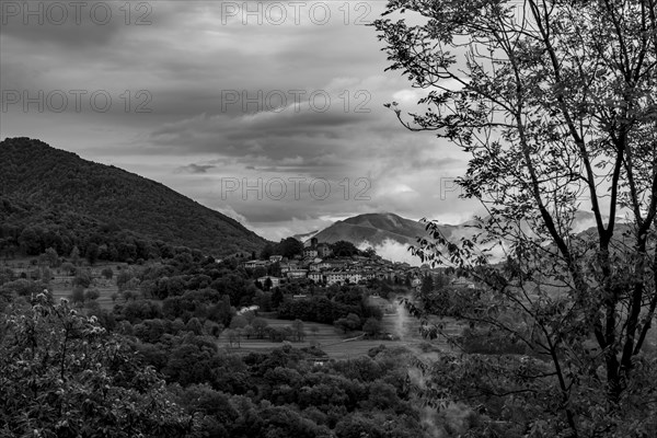 Alpine Village Breno with Mountain View in Ticino, Switzerland, Europe