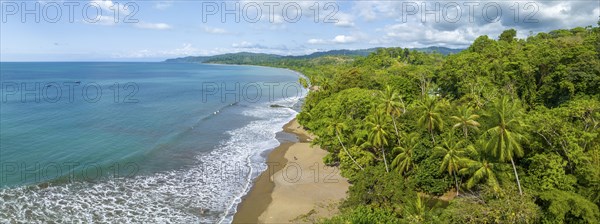 Panorama, Marino Ballena National Park, Osa National Park, dream beach and sea of the South Pacific, Puntarenas Province, Osa, Costa Rica, Central America