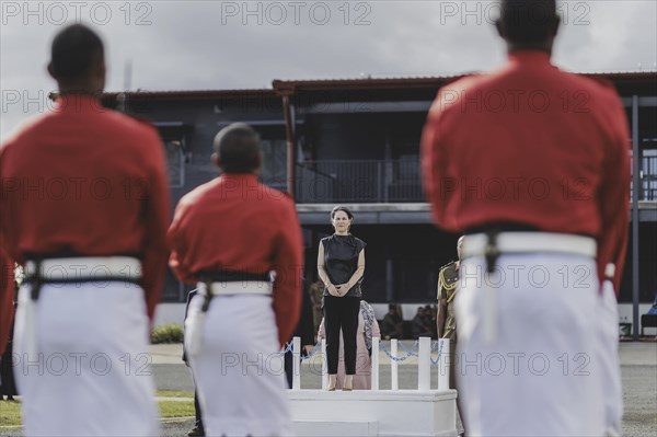 Annalena Bärbock (Bündnis 90/Die Grünen), Federal Foreign Minister, photographed during a visit to the Fijian Armed Forces Blackrock Peacekeeping and Humanitarian Assistance and Disaster Relief Camp in Nadi, 07.05.2024. Bärbock is travelling to Australia, New Zealand and Fiji for political talks / Photographed on behalf of the Federal Foreign Office