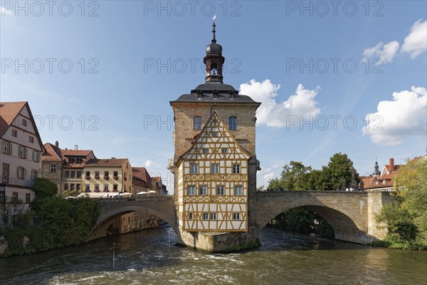 Historic Town Hall on the Regnitz, Bridge Town Hall, Bamberg, Upper Franconia, Bavaria, Germany, Europe