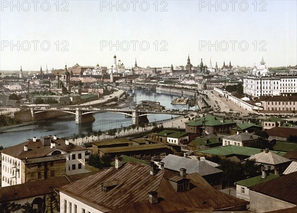 General view, Moscow, Russia, c. 1890, Historic, digitally enhanced reproduction of a photochrome print of the period, Europe