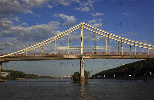 Bridge over the Dnepr River, Kiev, Ukraine, Europe