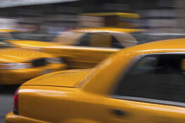 Yellow caps, taxi, car, yellow, mobile, mobility, speed, Manhattan New York city, USA, North America