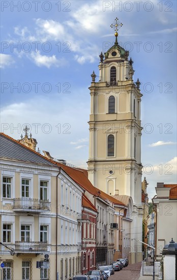 Bell Tower of St. John?s Church in baroque style, Vilnius, Lithuania, Europe
