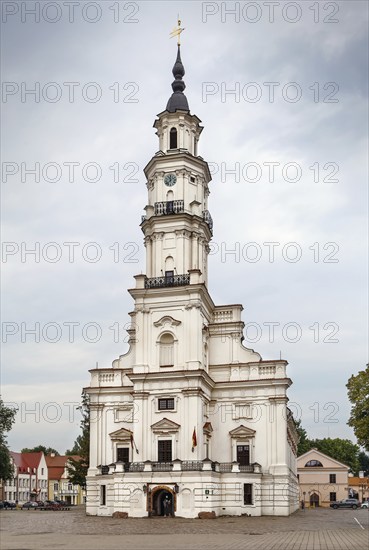 Town Hall of Kaunas stands in the middle of the Town Hall Square at the heart of the Old Town, Kaunas, Lithuania, Europe