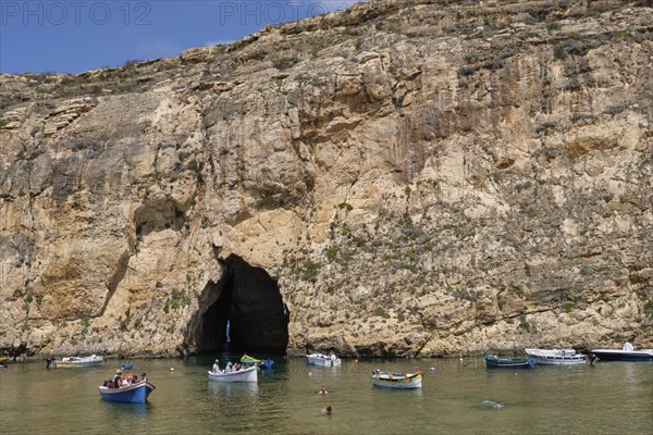Inland Sea lagoon to the open sea, San Lawrenz, Malta, Europe