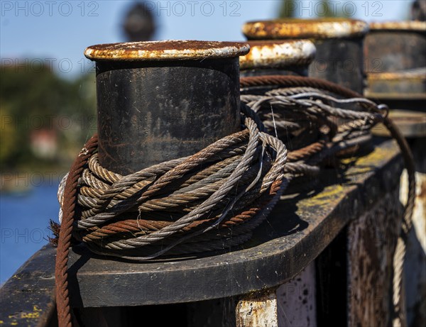Detail photo, old barge, home Berlin, Rummelsburger Bucht, Berlin, Germany, Europe