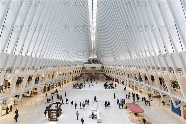 World Trade Centre WTC Oculus modern architecture by Santiago Calatrava in New York, USA, North America