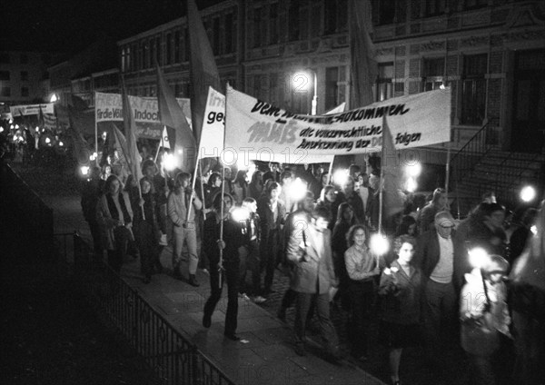 The congress of the DKP-affiliated Socialist German Workers' Youth (SDAJ) on 11.09.1971 in Bremen was accompanied by demonstrations by the youth organisation in Bremen and Wildeshausen, Germany, Europe