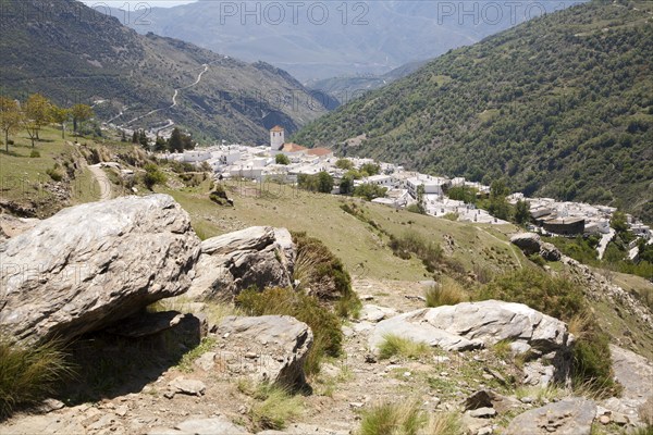 Houses in the village of Capileira, High Alpujarras, Sierra Nevada, Granada province, Spain, Europe