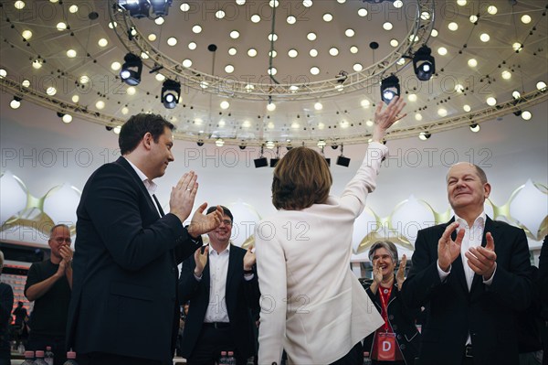 Katarina Barley and Lars Klingbeil recorded at the European Delegates' Conference of the Social Democratic Party of Germany in Berlin, 28 January 2024