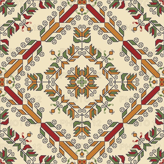 Traditional Bulgarian embroidery vector pattern