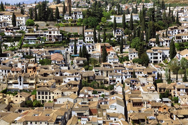 City view, sea of houses from above, Granada, Andalusia, Spain, Europe