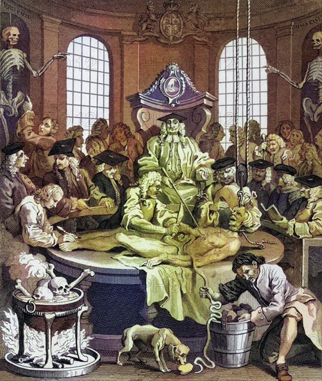 The Four Stages of Cruelty The Reward of Cruelty Engraved by I Romney after Hogarth from The Works of Hogarth published London 1833, Historisch, digital restaurierte Reproduktion von einer Vorlage aus dem 19. Jahrhundert, Record date not stated