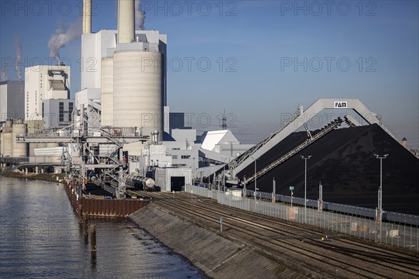 Grosskraftwerk Mannheim AG, GKM, hard coal-fired power plant generates electricity and district heating, combined heat and power CHP. Mannheim, Baden-Württemberg, Germany, Europe