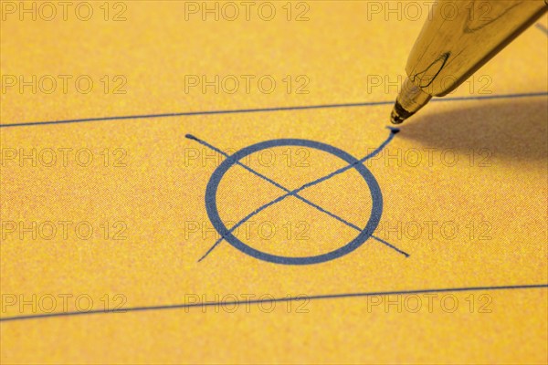 Ballot paper, ballot paper, ballot cross, circle, cross, ticked, biros