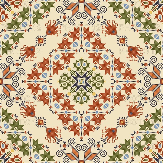 Traditional Bulgarian embroidery vector pattern