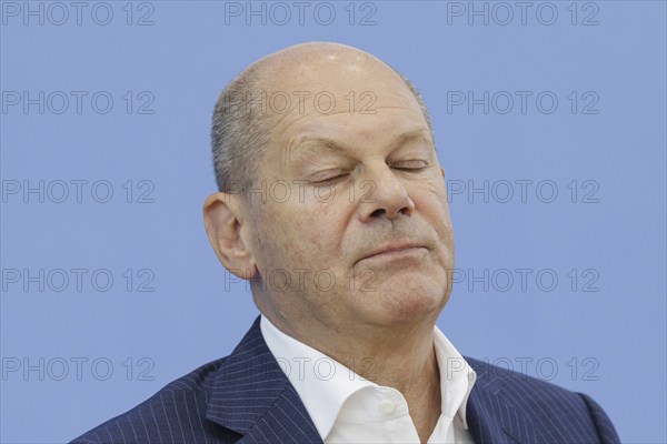 Olaf Scholz (SPD), Federal Chancellor, on his way to the Federal Press Conference, bpk, Federal Press Conference, Berlin, 24 July 2024