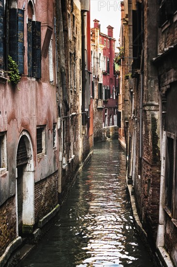 Waterway with alley in the old town, old building, city trip, holiday, travel, tourism, lagoon city, historic, history, dilapidated, dilapidating charm, building history, architecture, historical, gondola, building, sightseeing, facade, world cultural heritage, UNESCO, endangered, flood, culture, honeymoon, Middle Ages, environment, cruise, carnival, catholic, Venice, Italy, Europe