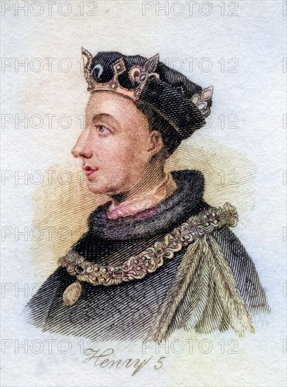 Henry V King of England 1387, 1422 from the book Crabbs Historical Dictionary from 1825, Historical, digitally restored reproduction from a 19th century original, Record date not stated