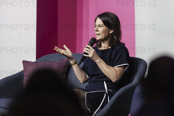 Annalena Bärbock (Alliance 90/The Greens), Federal Foreign Minister, recorded as part of a dialogue with citizens in cooperation with Stiftung Mercator during the Foreign Minister's trip to Germany in Essen, 29.07.2024