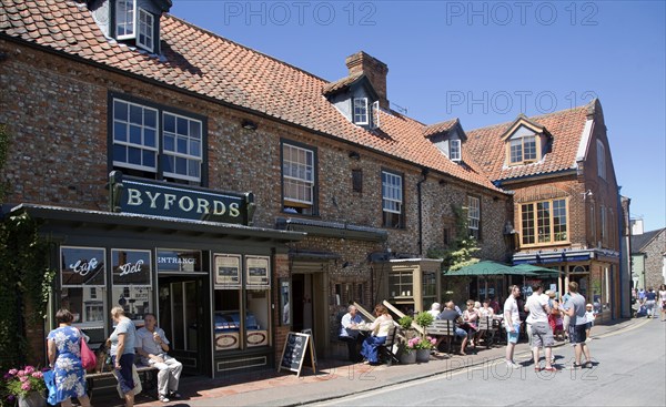 Byfords shop and pub in historic buildings in the town of Holt, north Norfolk, England, United Kingdom, Europe
