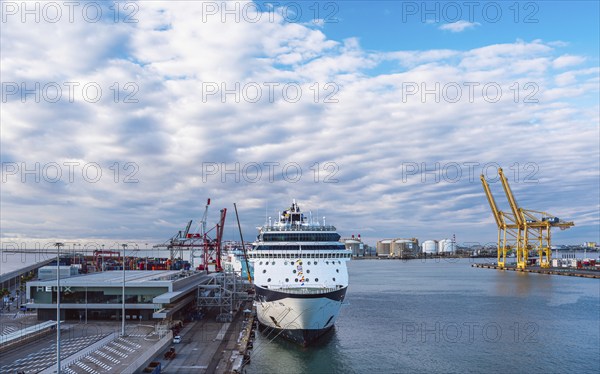 Cruise Ships and Cruise Ship Terminal in Barcelona, Spain, Europe