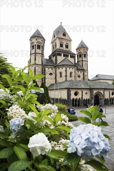 Romanesque monastery church, Benedictine Abbey Maria Laach, Eifel, Rhineland-Palatinate, Germany, Europe