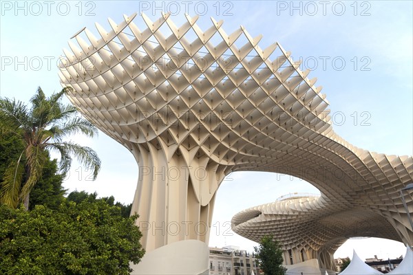 Metropol Parasol wooden structure in La Encarnación square, Seville, Spain designed by architect Jürgen Mayer-Hermann 2011