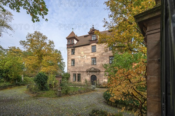 Linksches Schloss, Cnopfschenschloss, mentioned around 1517, rebuilt and renovated between 1878 and 1880, Ziegenstraße 5, Nuremberg-Mögeldorf, Middle Franconia, Bavaria, Germany, Europe