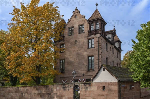 Linksches Schloss, Cnopfschenschloss, mentioned around 1517, rebuilt and renovated between 1878 and 1880, Ziegenstraße 5, Nuremberg-Mögeldorf, Middle Franconia, Bavaria, Germany, Europe