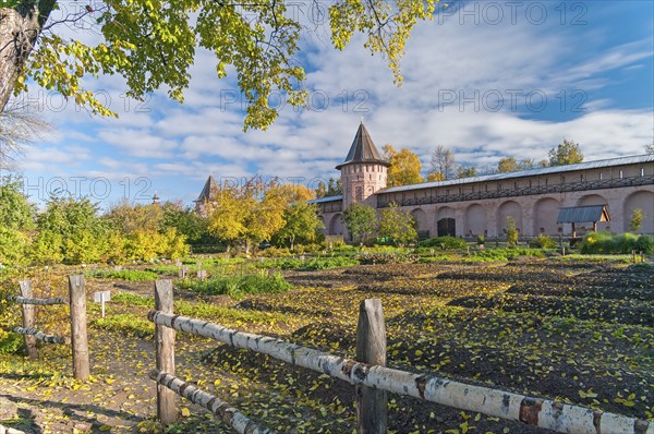 Garden in a Russian Orthodox monastery. Suzdal