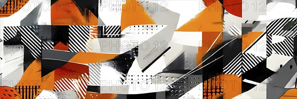 Illustration of an abstract Easter egg design with geometric patterns, bold colors, and a mix of textures, creating a modern and dynamic look, AI generated