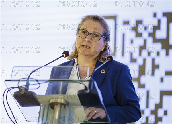 Svenja Schulze (SPD), Federal Minister for Economic Cooperation and Development, takes part in the Textile Industry Sustainability Forum. Lahore, 22.08.2024. Photographed on behalf of the Federal Ministry for Economic Cooperation and Development