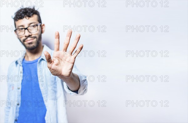 Portrait of people counting number five on isolated background. Person hand counting number five. Handsome man hand showing number five, man counting number 5