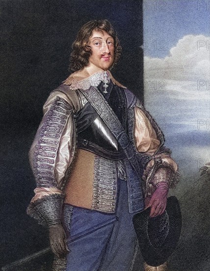Henry Rich 1st Earl of Holland, 1590-1649, English courtier. From the book Lodges British Portraits, published in 1823, Historical, digitally restored reproduction from a 19th century original, Record date not stated